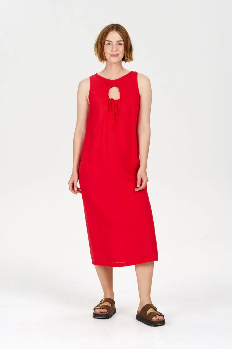 KOMODO KOMODO Damen vegan Kleid Shanti Koralle, Rot, – Produktbild 1 von 1