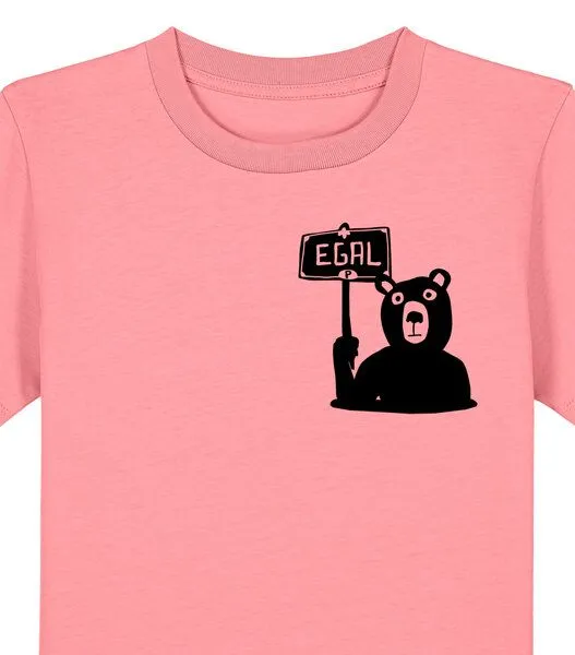 päfjes päfjes Dem Bären ist es EGAL! Dir auch? - Fair Wear Kinder T-Shirt Bio, Rosa, – Produktbild 1 von 3