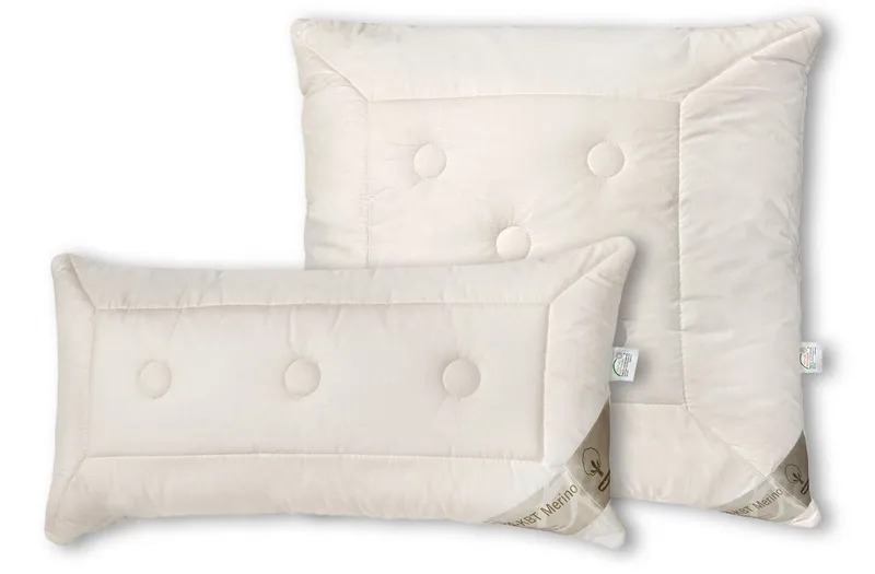 franknatur Kopfkissen Kissen Nadia-2, Füllung: 100% Schurwolle, Bezug: 100% Baumwolle kbA, Kopfkissen in der Höhe anpassbar, Beige, – Produktbild 5 von 5