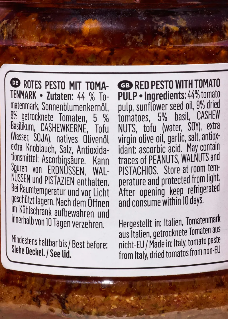 KoRo Veganes Pesto Rosso 6 x 180 g – Produktbild 5 von 5