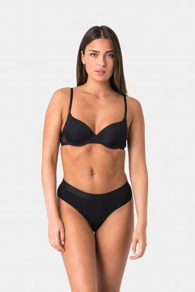 Elsie Elsie Unterhosen Damen 5er Pack Bikinislip aus Baumwolle mit Stretch, 2x schwarz 2x beige 1x rosa, – Produktbild 1 von 4