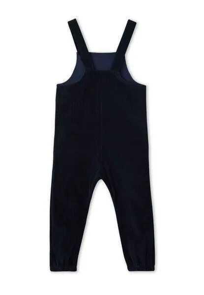 Leela Cotton Leela Cotton Kinder Latzhose aus 100% kbA-Baumwolle - Cordstoff Overall 2444, Nachtblau, – Produktbild 2 von 3