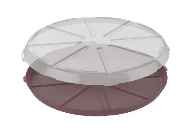 REuse REuse Pizzabox Verpackung - Essensbehälter, Rot transparent, – Produktbild 3 von 4