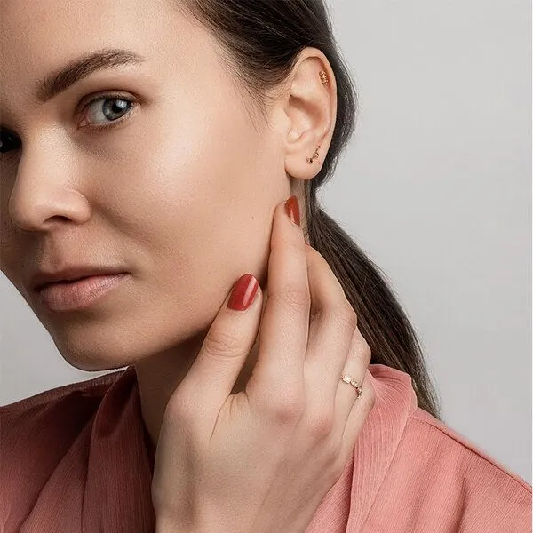 Eppi Eppi Goldener Ohrring mit Sternzeichen Aries, Gold, – Produktbild 2 von 4