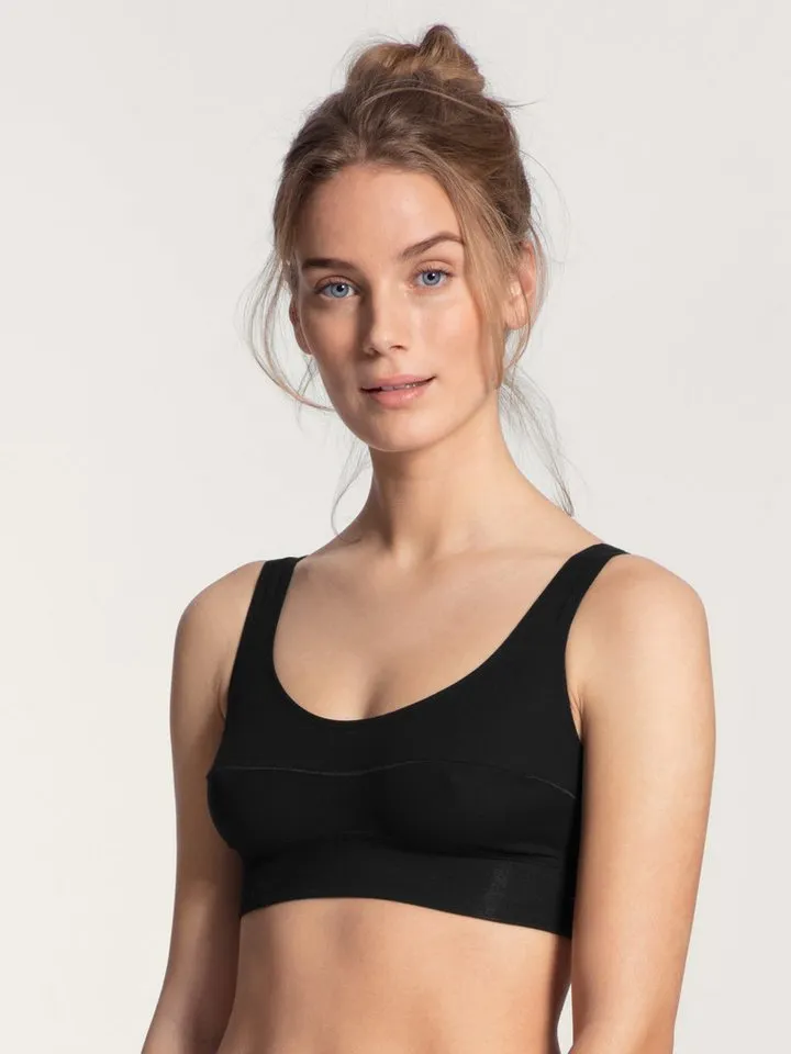 CALIDA CALIDA Bustier Elastic breites Unterbrustband, ohne Bügel, Baumwollmischung, Schwarz, – Produktbild 3 von 5