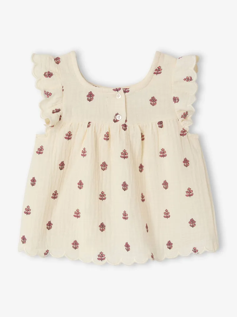 Vertbaudet Baby Bluse mit, Wollweiß, – Produktbild 2 von 4