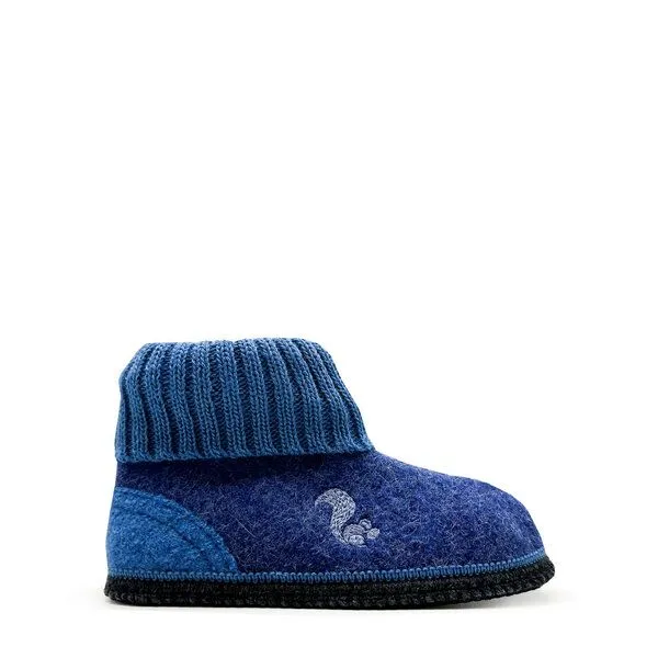 thies Kids "thies ® Mountain Wool Slipper Boot" aus reiner, ökologischer Schurwolle, made in Austria, Denim blue (blau), – Produktbild 1 von 4