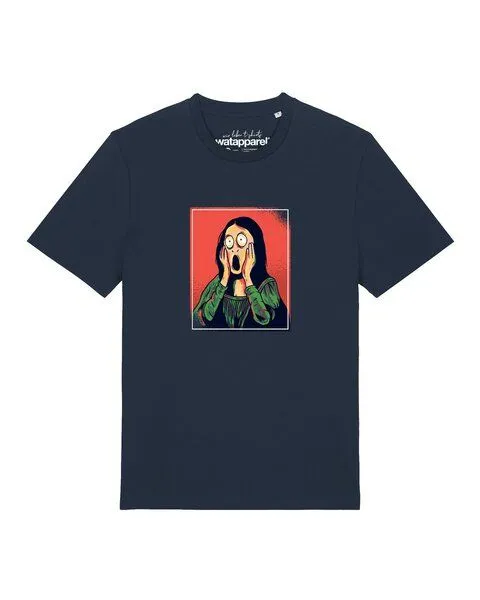 watapparel watapparel T-Shirt Unisex Mona Lisa Scream, French navy, – Produktbild 1 von 2