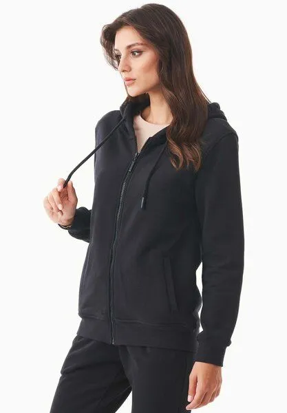 ORGANICATION ORGANICATION Soft Touch Zip-Hoodie aus Bio-Baumwolle, Schwarz(black), – Produktbild 4 von 4