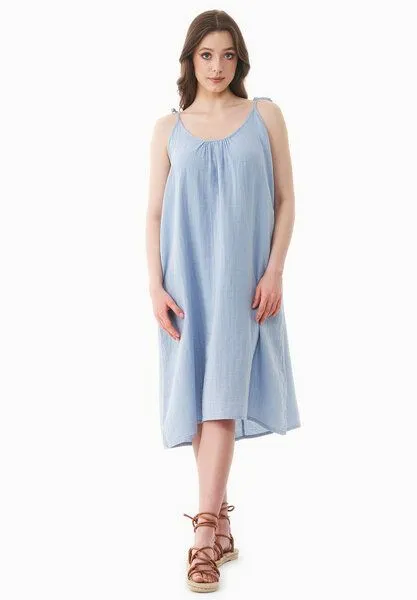 ORGANICATION ORGANICATION Musselin Kleid aus Bio-Baumwolle, Blau(ice blue), – Produktbild 1 von 4