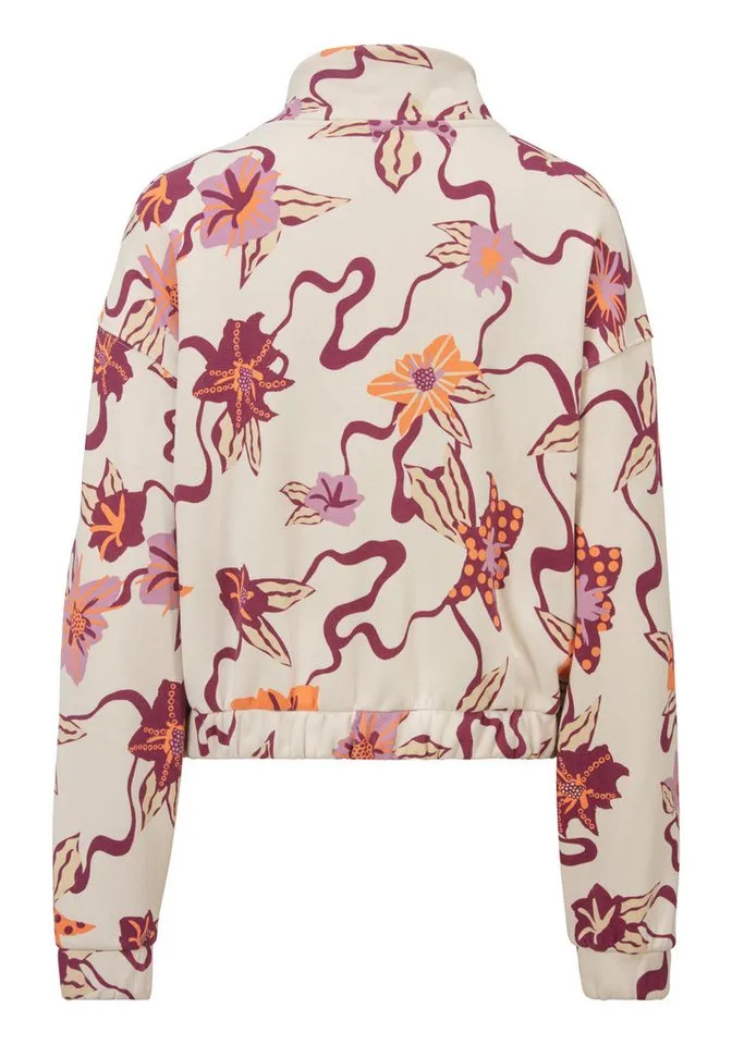 ragwear ragwear Sweatshirt IZZAR PRINT Stehkragen mit Reißverschluss im Troyer-Stil, Beige, – Produktbild 3 von 3
