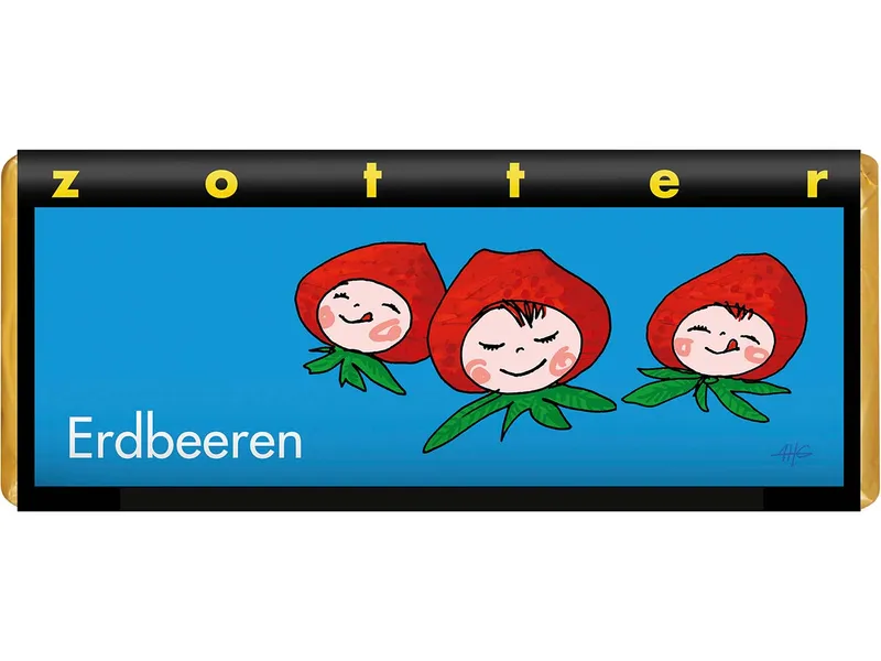 Zotter Zotter Weiße Bio-Schokolade "Erdbeeren", 70 g – Produktbild 1 von 1