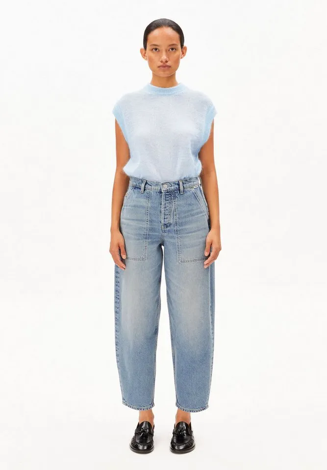 ARMEDANGELS ARMEDANGELS Weite Jeans BAARLY CARPENTER BARREL (Non-Stretch, Loose Fit) High waist, Blau, – Produktbild 2 von 4