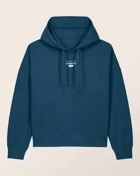 THE FACE OF ELEMENTS The Face of Elements Essential - Relaxed Boxy Fit Hoodie aus 100% Bio-Baumwolle, Algae (blau), – Produktbild 1 von 3