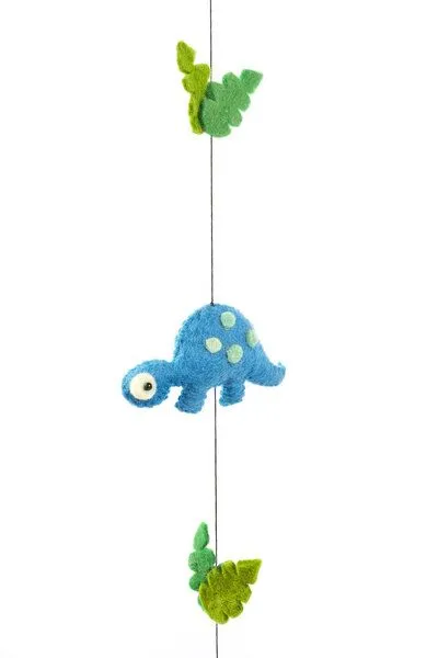 short'n'pietz short'n'pietz Langes Mobile mit bunten Dinosauriern, handgefilzt – Produktbild 4 von 4