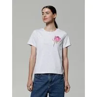 watapparel watapparel T-Shirt Frauen Blume, Cool heather grey, – Produktbild 1 von 1
