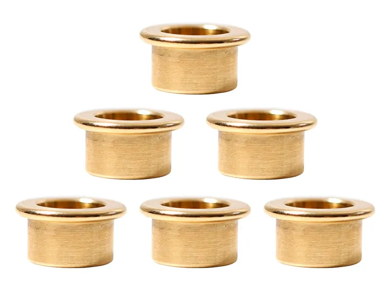 HANS NATUR Kerzenhaltertülle aus Messing 6er Set Durchmesser innen 1,4 cm, außen 2 cm, Gelb, – Produktbild 1 von 2