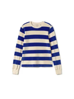 TWOTHIRDS TWOTHIRDS Damen vegan Sweatshirt Hawi Ultramarinblau Gestreift – Produktbild 1 von 1
