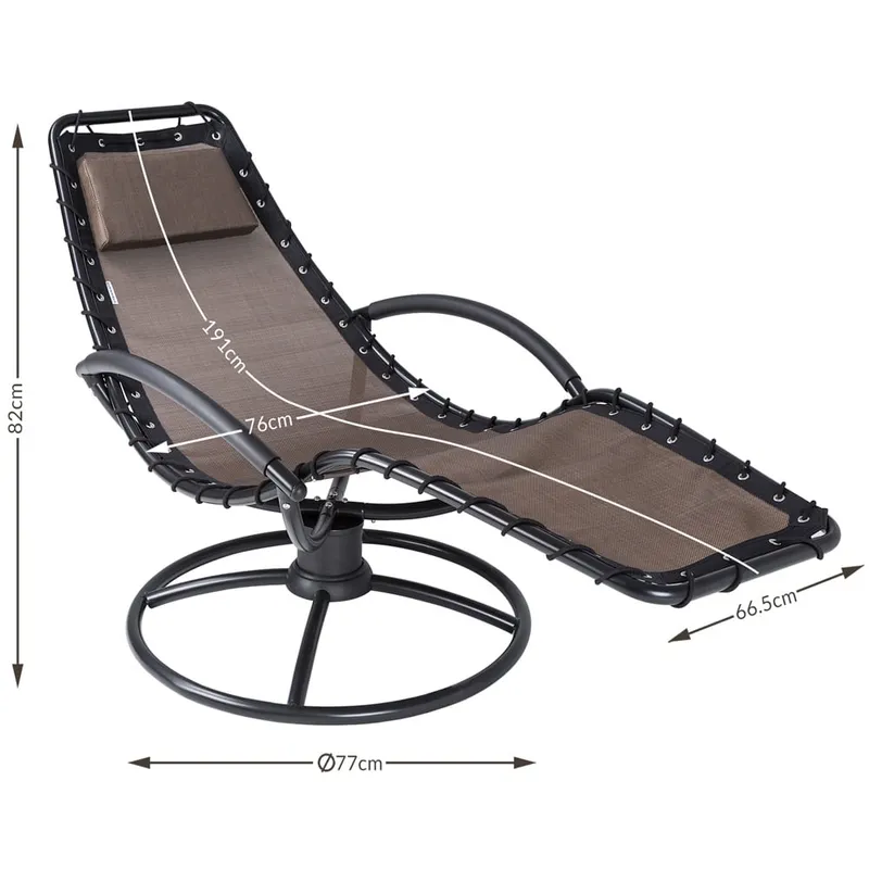 Casaria® Relaxliege Eve Mokka mit Schaukelfunktion, Braun, – Produktbild 2 von 2