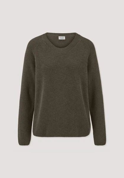 hessnatur hessnatur Pullover Relaxed aus reiner Bio-Baumwolle, Vintage oliv, – Produktbild 4 von 4