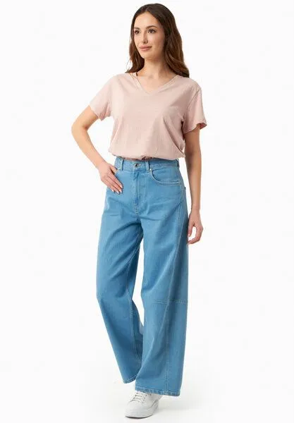 ORGANICATION ORGANICATION Jeans mit Weitem Bein aus Bio-Baumwolle, Light blue, – Produktbild 1 von 4