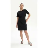 MELA MELA Bio-Damen-Mini-T-Shirt-Kleid "DARSHA" mit Rundhalsausschnitt, schwarz, Gr. L – Produktbild 1 von 1