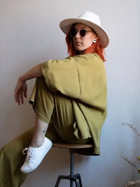 Ecostories Ecostories Oversize Kimono aus Lyocell, Khaki, – Produktbild 1 von 1