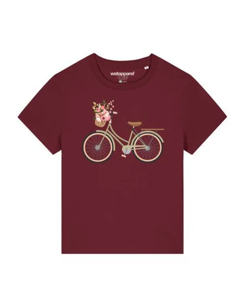 watapparel watapparel T-Shirt Frauen Damenfahrrad, Burgundy, – Produktbild 1 von 3