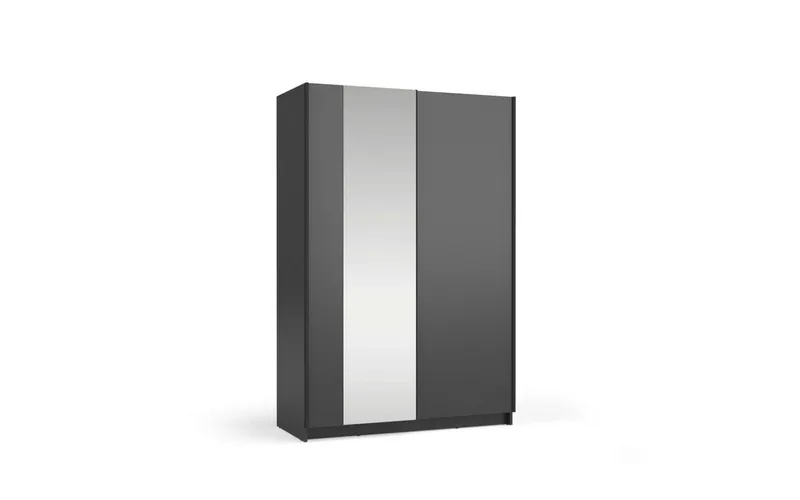 Home affaire Kleiderschrank Hildreth, Wäscheschrank, Schwebetüren, Versand nur 4,95! mit Spiegel, FSC®-zertifizierter Holzwerkstoff, Schwarz, – Produktbild 2 von 5