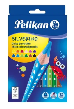 Pelikan Pelikan Buntstift Pelikan Buntstifte SILVERINO dreieckig dick, 12er Set – Produktbild 1 von 1