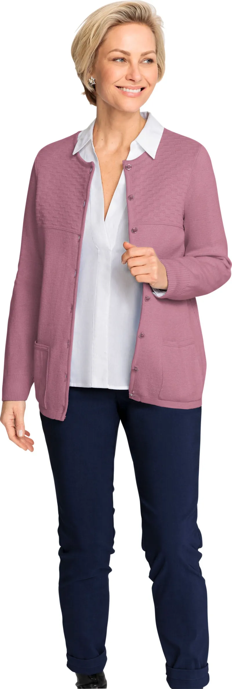 Witt Feinstrickjacke, Altrosa, – Produktbild 2 von 2