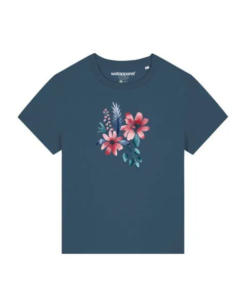 watapparel watapparel T-Shirt Frauen Blume in Wasserfarbe 02, Stargazer, – Produktbild 1 von 3