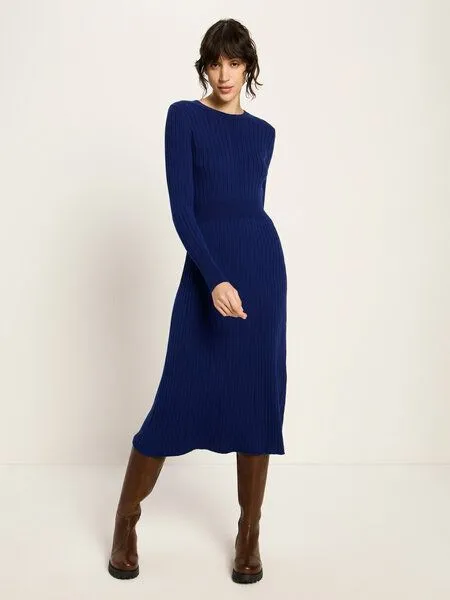 LANIUS LANIUS Langarm-Strickkleid, Purple blue, – Produktbild 2 von 4