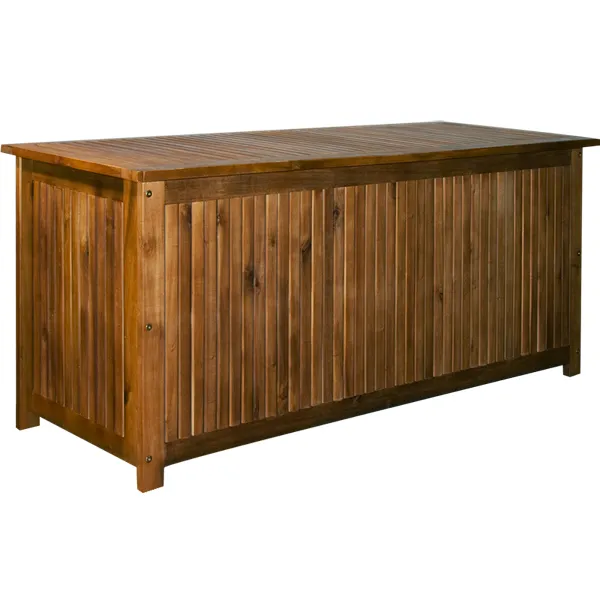 Casaria® Gartenbox Akazienholz 115x50x59cm mit Innenplane wetterfest 205L, Braun, – Produktbild 2 von 2