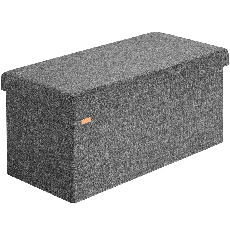 Casaria® Sitzbank Dunkelgrau 80x40x40cm MDF faltbar, Grau, – Produktbild 1 von 2