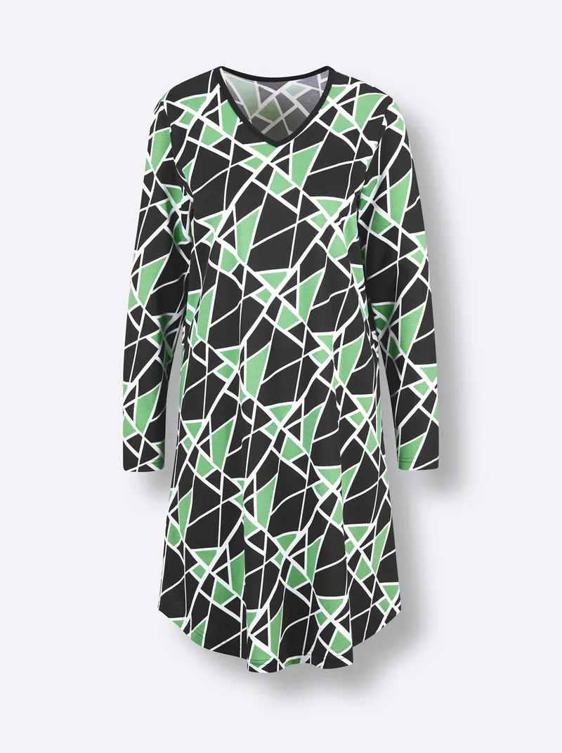 wäschepur Sleepshirt apfel-schwarz-bedruckt, Apfel-schwarz-bedruckt, – Produktbild 2 von 2