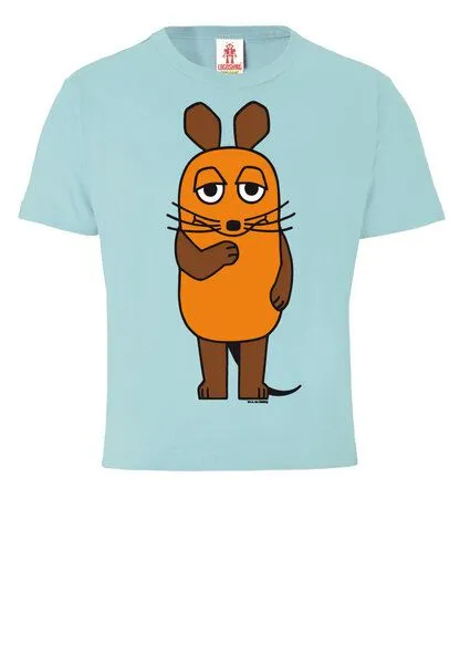 LOGOSH!RT LOGOSH!RT Die Sendung mit der Maus Die Maus Kinder Bio T-Shirt, Hellblau, – Produktbild 2 von 4
