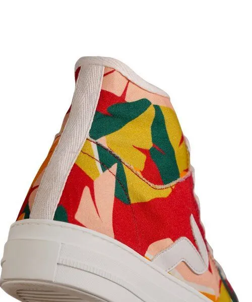 PANAFRICA PANAFRICA Atlas - African Fair Trade Sneaker, Feuilles (gelb-rot), – Produktbild 3 von 4