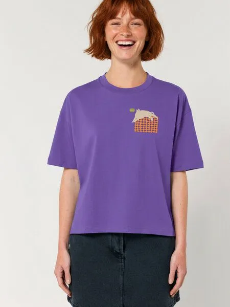 Kultgut Kultgut Biofair- Boxistyle Shirt / peut-être, Lila, – Produktbild 1 von 3