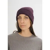 MELA MELA Feinstrick Mütze Style HIMMAT aus 100% Bio-Baumwolle, Elderberry melange, – Produktbild 1 von 1