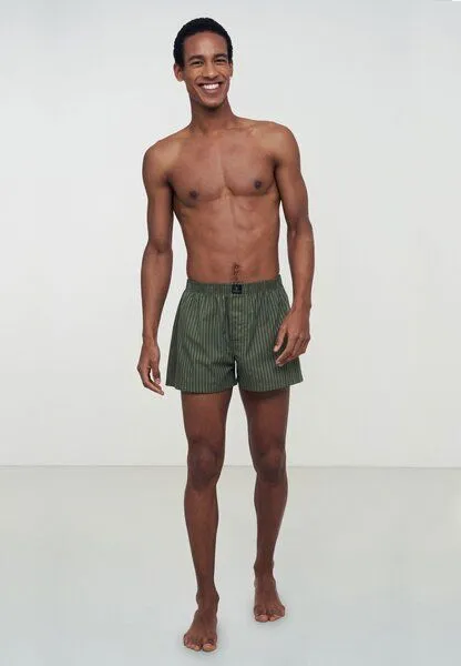 recolution Herren Boxershorts aus Bio-Baumwolle - AMARGO STRIPES - recolution, Dark olive/ khaki (mehrfarbig), – Produktbild 4 von 4
