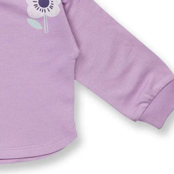 Sense Organics Sense Organics Baby Sweatshirt mit Blumen-Motiv, Modell ABISSA, Blumen-druck auf flieder, – Produktbild 4 von 4