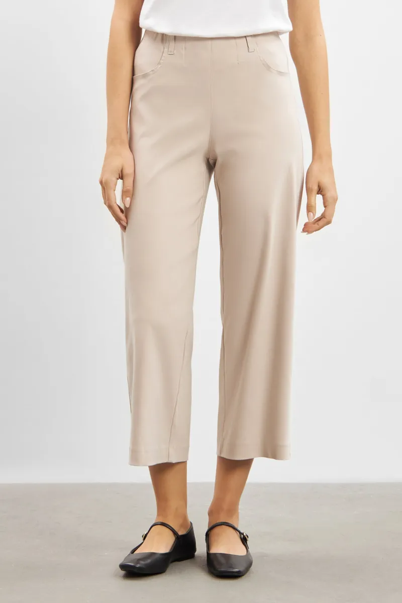 LAURIE LAURIE Damen vegan Lose Crop-Hose Donna Grey Sand, Beige, – Produktbild 2 von 2