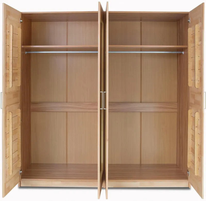 OTTO home Drehtürenschrank Triest teilmassiv, FSC®-zertifizierte Buche, Beige, – Produktbild 1 von 8