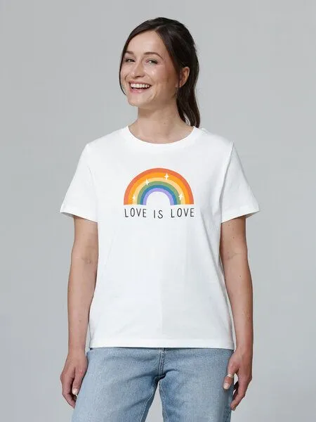 watapparel watapparel T-Shirt Frauen Love is Love, Off white, – Produktbild 2 von 4