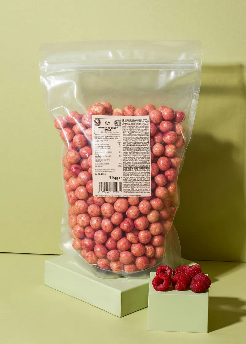 KoRo Himbeer Crispy Balls mit weißer Schokolade 1 kg – Produktbild 1 von 5