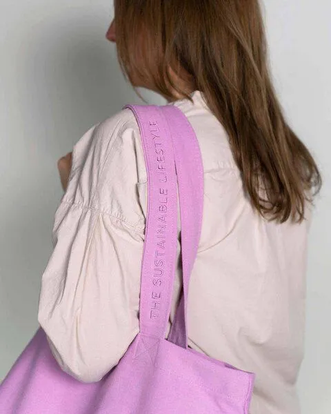 TINTOK TINTOK Rima Canvas Tasche 100 % Bio-Baumwolle GOTS-zertifiziert, Purple, – Produktbild 4 von 4