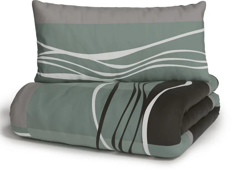 OTTO home Bettwäsche Kelian in Gr. 135x200, 155x220 cm u.a. Bettwäsche-Set mit Baumwolle, Polycotton recycelt, 2 teilig, in verschiedenen Qualitäten, gemusterte Bettwäsche, Grün, – Produktbild 1 von 7