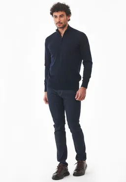 ORGANICATION ORGANICATION Herren vegan Pullover Troyer Dark Navy – Produktbild 1 von 1
