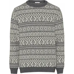 KnowledgeCotton Apparel KnowledgeCotton Apparel Strickpullover aus Bio-Wolle - Two colored jacquard o-neck knit - GOTS – Produktbild 1 von 1